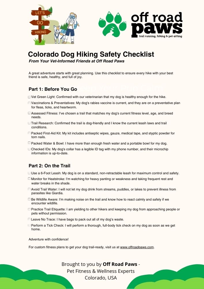 Dog Hiking Safety in Colorado - Checklist